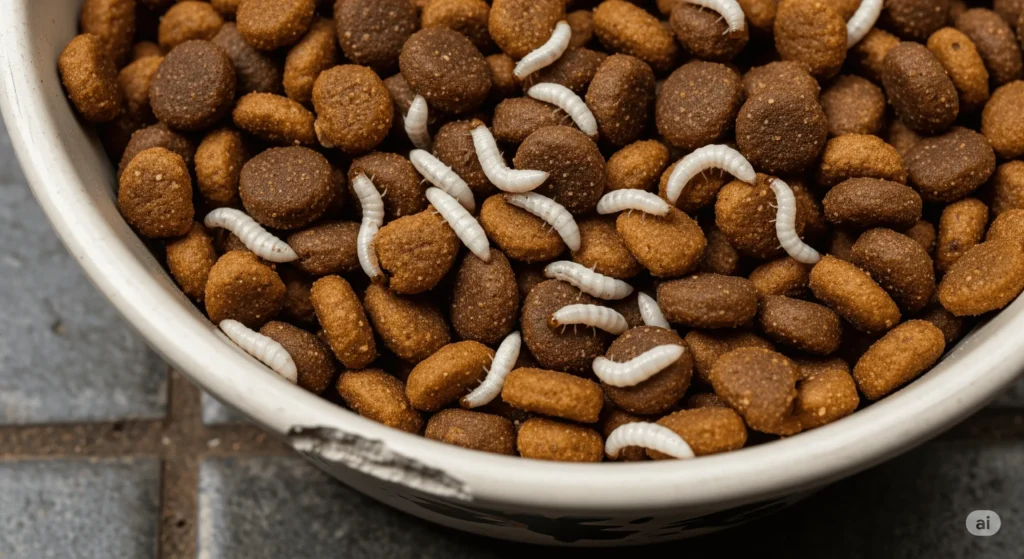 ração para cachorro com larva